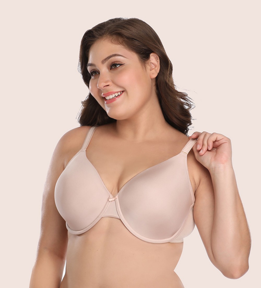 3 Pack Womens Underwire Push Up Bra Seamless Comfort T-Shirt Plus Size Bra